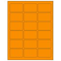 2.5" x 1.5625" Fluorescent Orange Rectangular Sheet Labels