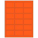 2.5" x 1.5625" Fluorescent Red Rectangular Sheet Labels