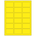 2.5" x 1.5625" Fluorescent Yellow Rectangular Sheet Labels