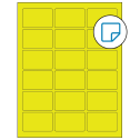 2.5" x 1.5625" Fluorescent Yellow Rectangular Sheet Labels - Removable Adhesive