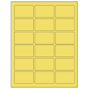 2.5" x 1.5625" Pastel Yellow Rectangular Sheet Labels