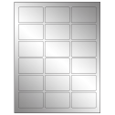 2.5" x 1.5625" Silver Foil Rectangular Sheet Labels