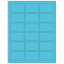 2.5" x 1.5625" Turquoise Rectangular Sheet Labels