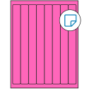 1" x 10" Fluorescent Pink Rectangular Sheet Labels - Removable Adhesive