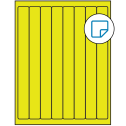 1" x 10" Fluorescent Yellow Rectangular Sheet Labels - Removable Adhesive