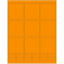 2.75" x 2.75" Fluorescent Orange Rectangular Sheet Labels
