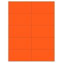 4.25" x 2.2" Fluorescent Red Rectangular Sheet Labels