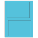 6.78" x 4.75" Turquoise Rectangular Sheet Labels