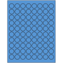 0.875" Fluorescent Blue Circular Sheet Labels