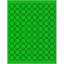 0.875" Fluorescent Green Circular Sheet Labels