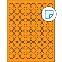 0.875" Fluorescent Orange Circular Sheet Labels - Removable Adhesive