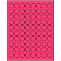 0.875" Fluorescent Pink Circular Sheet Labels