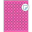 0.875" Fluorescent Pink Circular Sheet Labels - Removable Adhesive