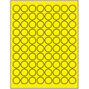 0.875" Fluorescent Yellow Circular Sheet Labels