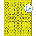 0.875" Fluorescent Yellow Circular Sheet Labels - Removable Adhesive