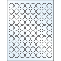 0.875" White Mid Gloss Circular Sheet Labels