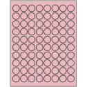 0.875" Pastel Pink Circular Sheet Labels