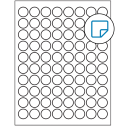 0.875" White Circular Sheet Labels - Removable Adhesive