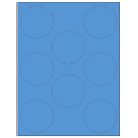 2.75" Fluorescent Blue Circular Sheet Labels