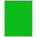 2.75" Fluorescent Green Circular Sheet Labels
