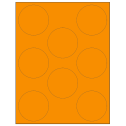 2.75" Fluorescent Orange Circular Sheet Labels