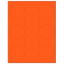 2.75" Fluorescent Red Circular Sheet Labels