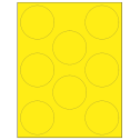 2.75" Fluorescent Yellow Circular Sheet Labels