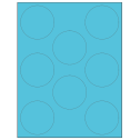 2.75" Turquoise Circular Sheet Labels