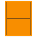 7.5" x 5.125" Fluorescent Orange Rectangular Sheet Labels