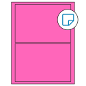 7.5" x 5.125" Fluorescent Pink Rectangular Sheet Labels - Removable Adhesive