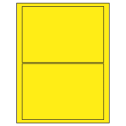 7.5" x 5.125" Fluorescent Yellow Rectangular Sheet Labels
