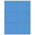 4" x 3.33" Fluorescent Blue Rectangular Sheet Labels