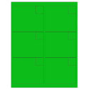 4" x 3.33" Fluorescent Green Rectangular Sheet Labels