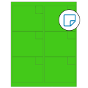 4" x 3.33" Fluorescent Green Rectangular Sheet Labels - Removable Adhesive