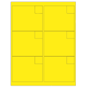 4" x 3.33" Fluorescent Yellow Rectangular Sheet Labels