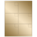 4" x 3.33" Gold Foil Rectangular Sheet Labels