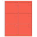 4" x 3.33" Red Rectangular Sheet Labels