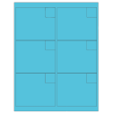 4" x 3.33" Turquoise Rectangular Sheet Labels