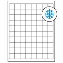 1" x 1" White Square Sheet Labels - Freezer Grade Adhesive