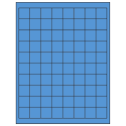 1" x 1" Fluorescent Blue Square Sheet Labels