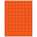 1" x 1" Fluorescent Red Square Sheet Labels