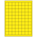 1" x 1" Fluorescent Yellow Square Sheet Labels