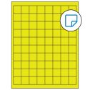 1" x 1" Fluorescent Yellow Square Sheet Labels - Removable Adhesive