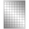 1" x 1" Silver Foil Square Sheet Labels