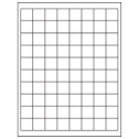 1" x 1" White Square Sheet Labels