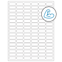 1.25" x 0.5" White Rectangular Sheet Labels - Ultra Aggressive Adhesive