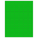 1.25" x 0.5" Fluorescent Green Rectangular Sheet Labels