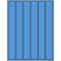 1.18" x 10.6" Fluorescent Blue Rectangular Sheet Labels