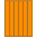 1.18" x 10.6" Fluorescent Orange Rectangular Sheet Labels