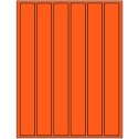 1.18" x 10.6" Fluorescent Red Rectangular Sheet Labels